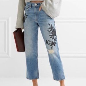 Rag & Bone Ramona Embroidered Marilyn Crop Jeans